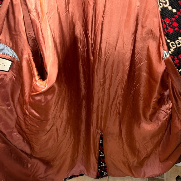 Gucci Black and Red Patterned Pea Coat - Picture 7 of 15